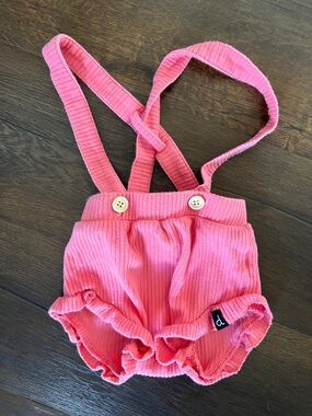 deux par deux Pink Ribbed Suspender Bloomer Shorts